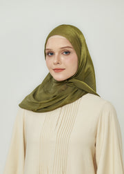 Grace Satin Hijab - Deep Olive by Minnaba
